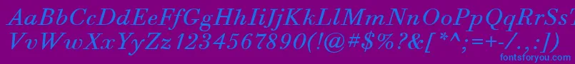 BodoniSixItcBookItalic Font – Blue Fonts on Purple Background