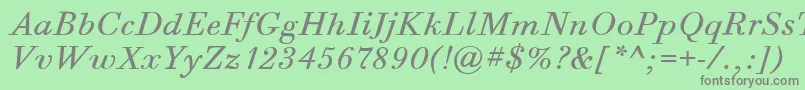 BodoniSixItcBookItalic Font – Gray Fonts on Green Background