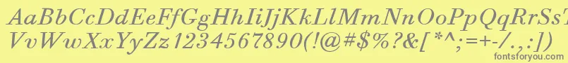 BodoniSixItcBookItalic Font – Gray Fonts on Yellow Background