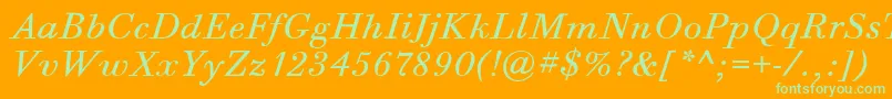 BodoniSixItcBookItalic Font – Green Fonts on Orange Background