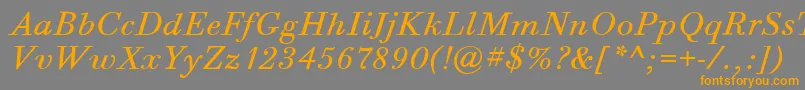 BodoniSixItcBookItalic Font – Orange Fonts on Gray Background