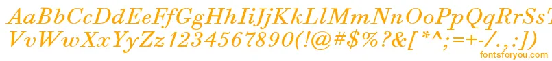 BodoniSixItcBookItalic Font – Orange Fonts on White Background