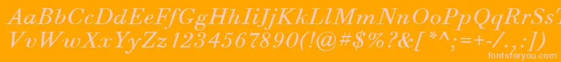 BodoniSixItcBookItalic Font – Pink Fonts on Orange Background