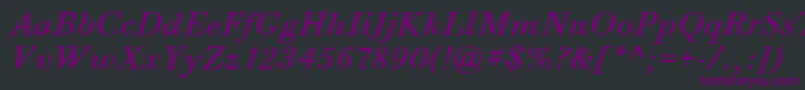 BodoniSixItcBookItalic Font – Purple Fonts on Black Background