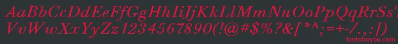 Шрифт BodoniSixItcBookItalic – красные шрифты на чёрном фоне