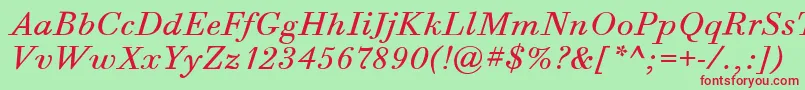 fuente BodoniSixItcBookItalic – Fuentes Rojas Sobre Fondo Verde