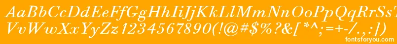BodoniSixItcBookItalic Font – White Fonts on Orange Background