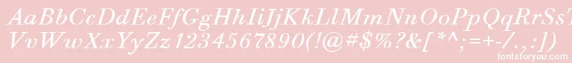 BodoniSixItcBookItalic Font – White Fonts on Pink Background