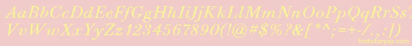 BodoniSixItcBookItalic Font – Yellow Fonts on Pink Background