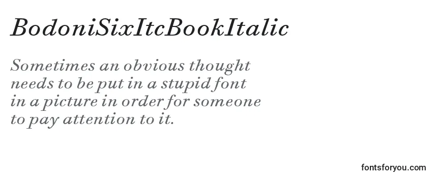 Review of the BodoniSixItcBookItalic Font