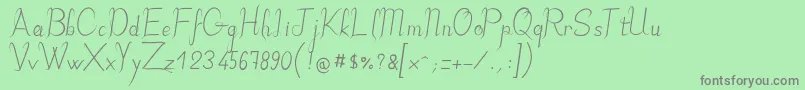 フォントJbelegantRegular – 緑の背景に灰色の文字