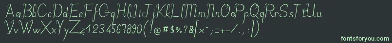 フォントJbelegantRegular – 黒い背景に緑の文字