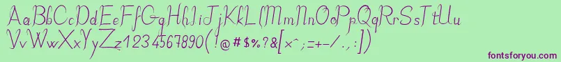 JbelegantRegular Font – Purple Fonts on Green Background