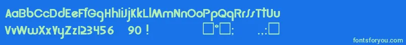 GordonRegular Font – Green Fonts on Blue Background