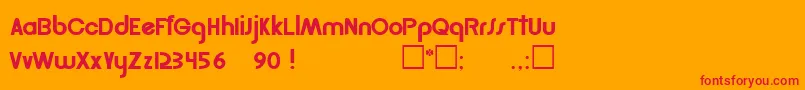 GordonRegular Font – Red Fonts on Orange Background