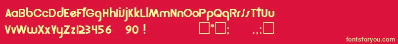 GordonRegular Font – Yellow Fonts on Red Background