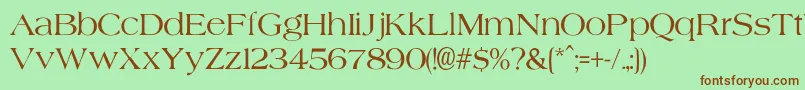 AgateNormal-Schriftart – Braune Schriften auf grünem Hintergrund