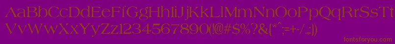 AgateNormal-fontti – ruskeat fontit violetilla taustalla