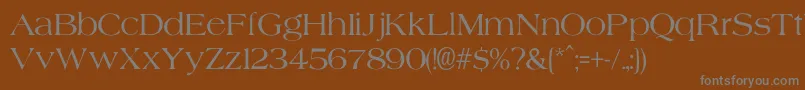 AgateNormal-fontti – harmaat kirjasimet ruskealla taustalla