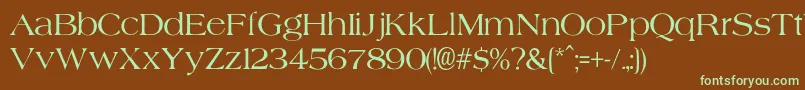 AgateNormal-fontti – vihreät fontit ruskealla taustalla