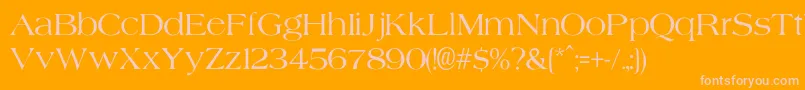 AgateNormal-fontti – vaaleanpunaiset fontit oranssilla taustalla