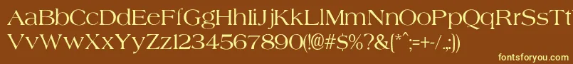 AgateNormal-fontti – keltaiset fontit ruskealla taustalla