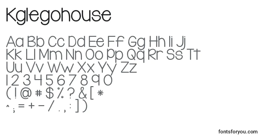 Schriftart Kglegohouse – Alphabet, Zahlen, spezielle Symbole