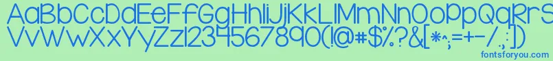 Kglegohouse Font – Blue Fonts on Green Background