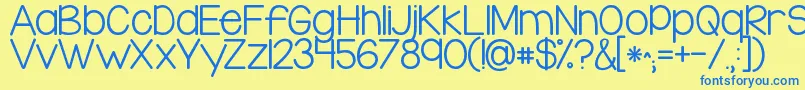 Kglegohouse Font – Blue Fonts on Yellow Background