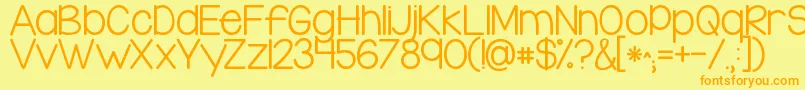 Kglegohouse Font – Orange Fonts on Yellow Background