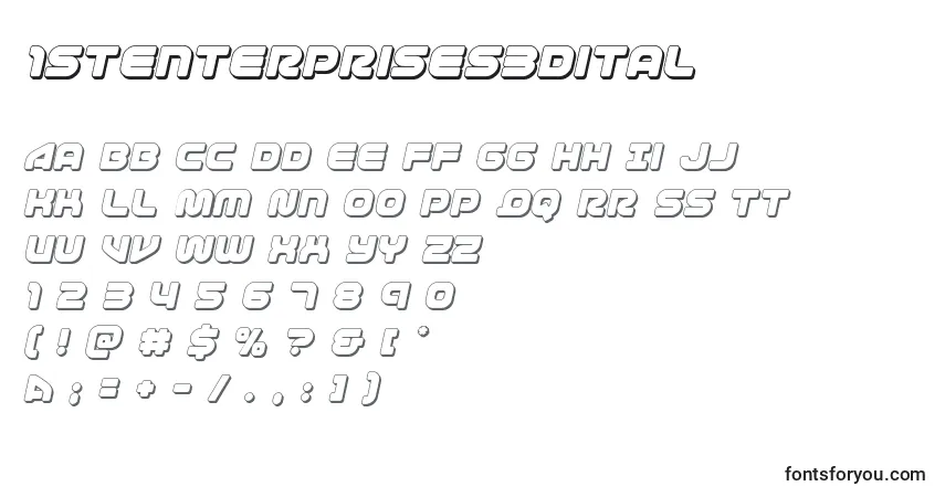 Шрифт 1stenterprises3Dital – алфавит, цифры, специальные символы