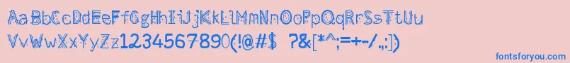 5.Melting Font – Blue Fonts on Pink Background