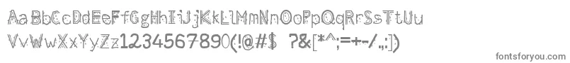 5.Melting-fontti – harmaat kirjasimet valkoisella taustalla