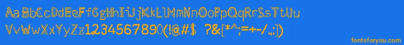 5.Melting Font – Orange Fonts on Blue Background