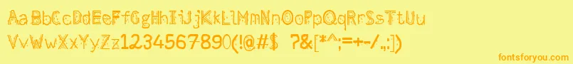 5.Melting Font – Orange Fonts on Yellow Background