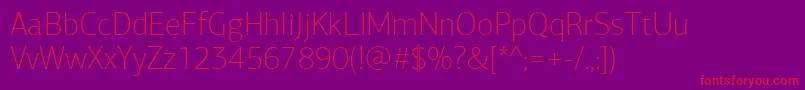 PfagorasansproThin Font – Red Fonts on Purple Background