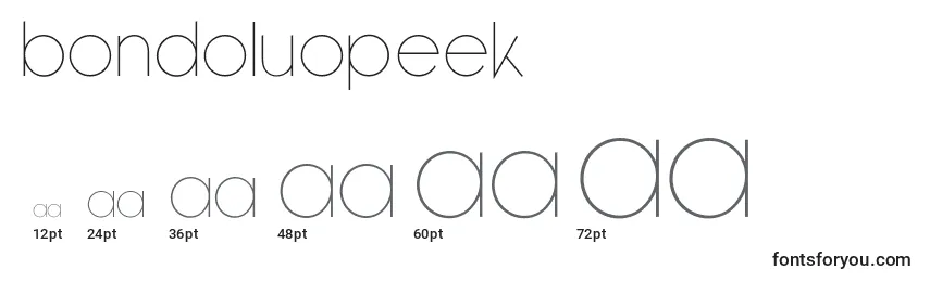 sizes of bondoluopeek font, bondoluopeek sizes