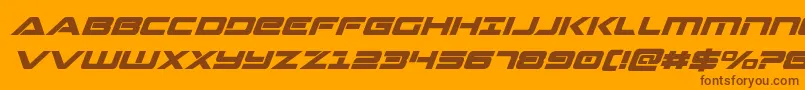 フォントStrikelordsuperital – オレンジの背景に茶色のフォント