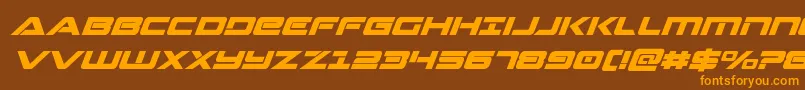 Strikelordsuperital Font – Orange Fonts on Brown Background