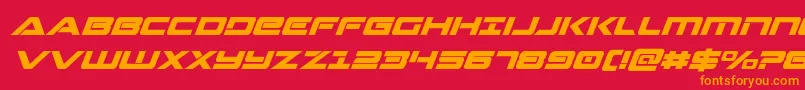 Шрифт Strikelordsuperital – оранжевые шрифты на красном фоне