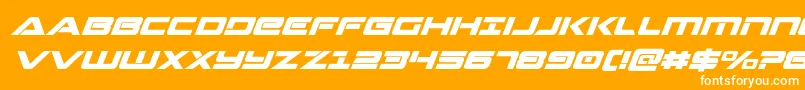 Шрифт Strikelordsuperital – белые шрифты на оранжевом фоне