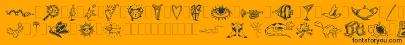 Шрифт Dfinspirationstwo – чёрные шрифты на оранжевом фоне