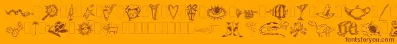 Dfinspirationstwo-Schriftart – Braune Schriften auf orangefarbenem Hintergrund