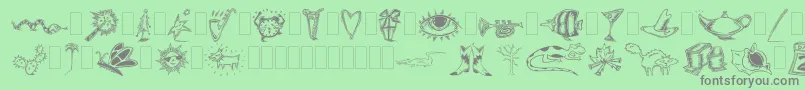 フォントDfinspirationstwo – 緑の背景に灰色の文字