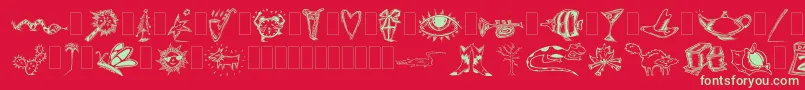 Dfinspirationstwo Font – Green Fonts on Red Background