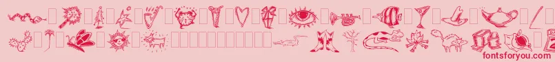 フォントDfinspirationstwo – ピンクの背景に赤い文字