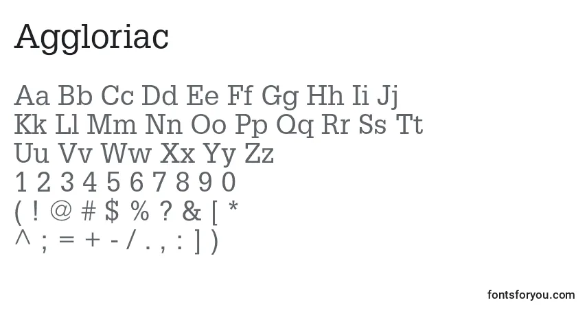 Шрифт Aggloriac – алфавит, цифры, специальные символы
