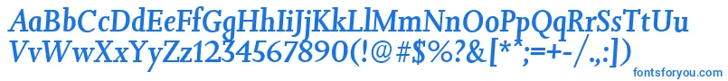 Шрифт JessicaserialMediumItalic – синие шрифты