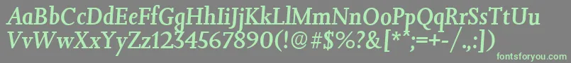 JessicaserialMediumItalic Font – Green Fonts on Gray Background