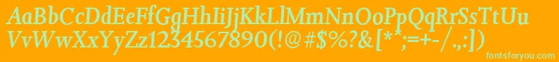 JessicaserialMediumItalic Font – Green Fonts on Orange Background